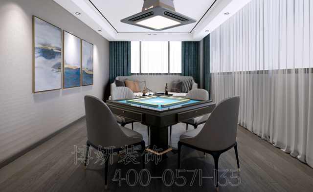 杭州棋牌会所装修设计_案例效果图 8
