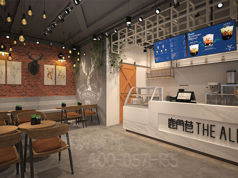 杭州连锁奶茶店装修设计-案例效果图 2