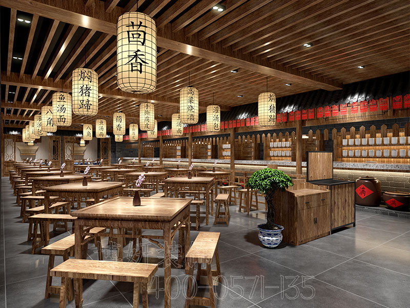 餐厅装修设计,中式餐厅装修,杭州中式餐厅装修