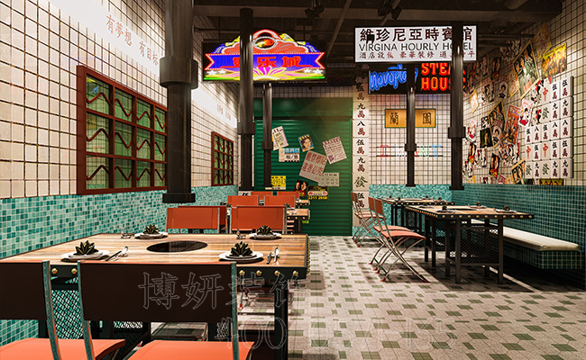 烧烤夜宵店装修设计,专业烧烤夜宵点设计效果,杭州专业餐饮设计公司