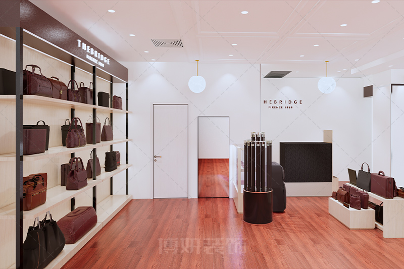 杭州专业皮具店装修设计,杭州皮具店设计效果,杭州店铺装饰设计公司