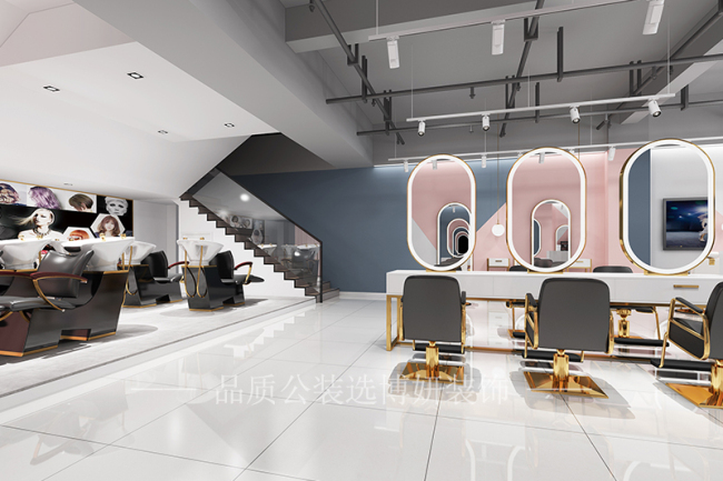 杭州美发店简约装修,杭州美发店装潢设计公司,杭州美发店装修效果图,杭州装修公司